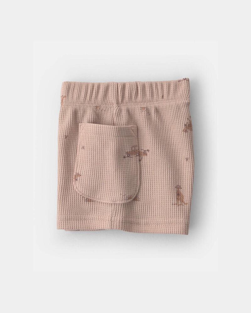 Baby Boy 2-Piece Safari Animal Print Sleeveless Top & Short Set - Brown, image 2 of 4 slides