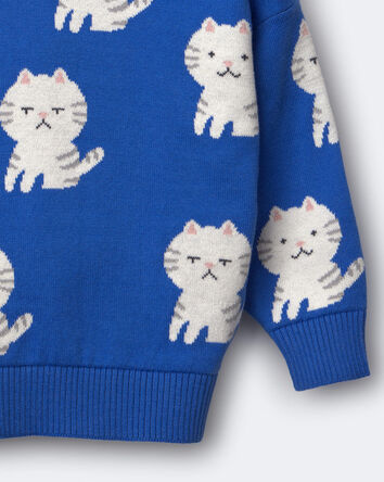 Toddler Girl Pullover Sweater - Royal Blue, 
