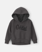 Toddler Girl Leopard Fleece Logo Hoodie - Black, image 1 of 3 slides