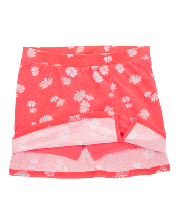 Girls Floral Pull-On Golf Skort - Orange, 