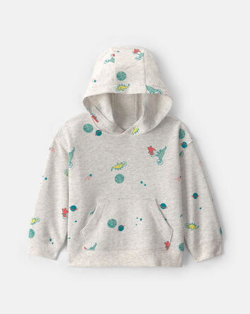 Chandail &agrave; capuchon en jersey bouclette &agrave; motif dinosaure pour tout-petit - Gris, 
