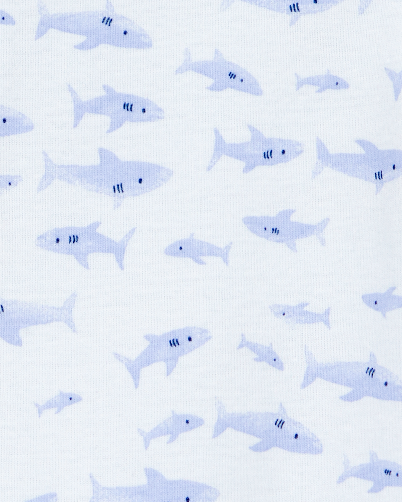 Toddler 1-Piece Shark 100% Snug Fit Cotton Footie Pyjamas, image 2 of 3 slides