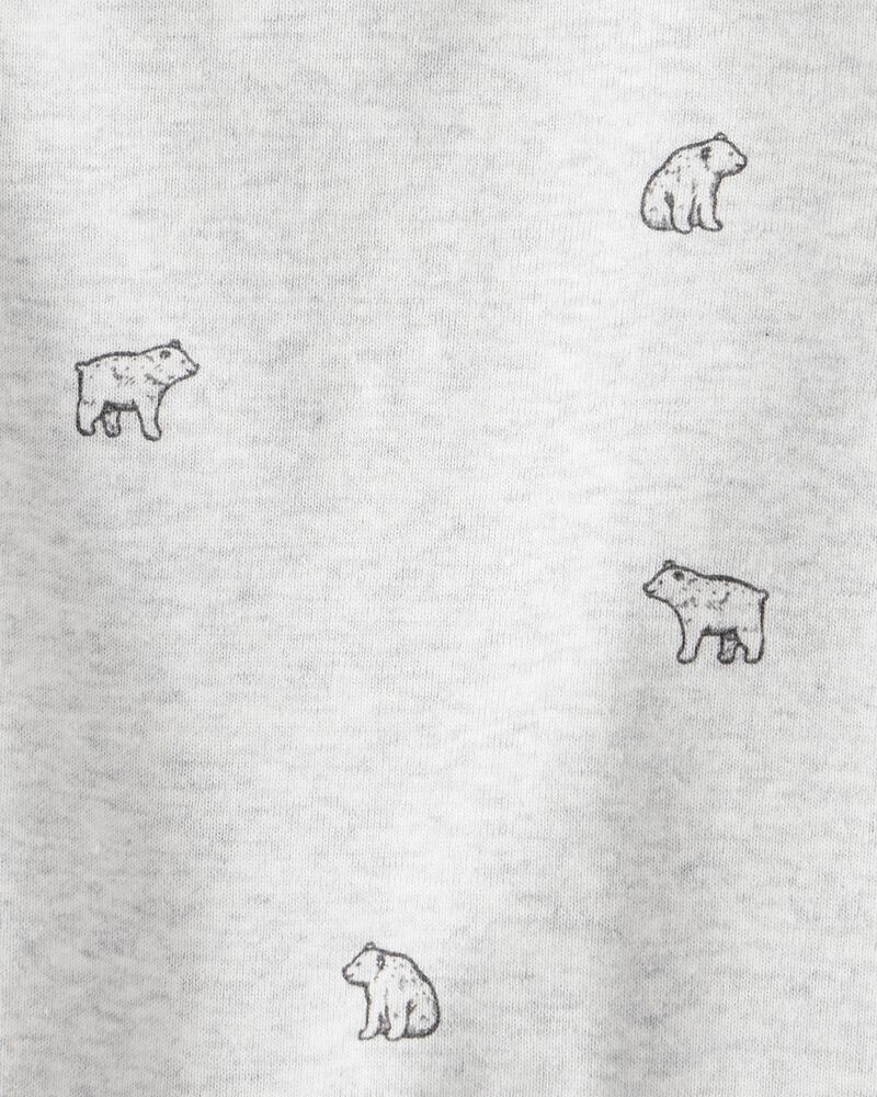Baby 2-Piece Organic Cotton Overall Set in Bear Print, image 5 of 8 slides