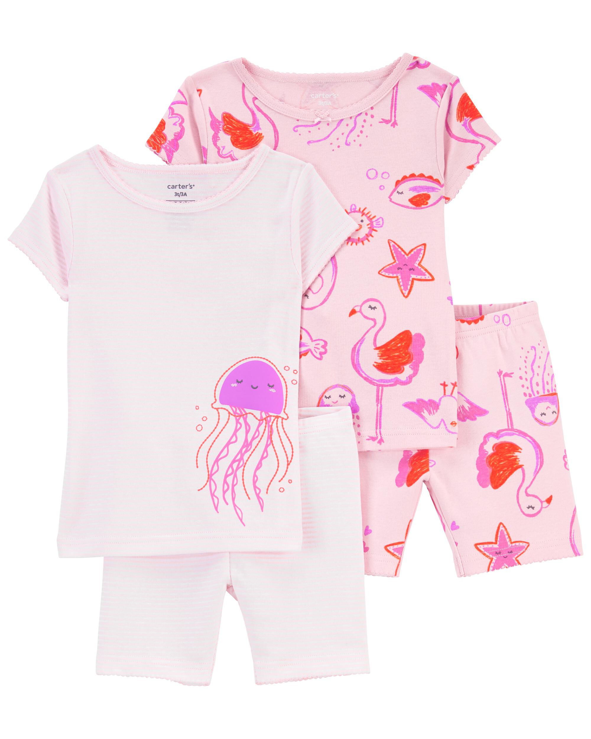 4 Piece Jellyfish 100 Snug Fit Cotton Pyjamas