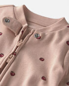 B&eacute;b&eacute; fille - Grenouill&egrave;re en coton biologique &agrave; motif Pommes roses, image 3 sur 4 diapositives