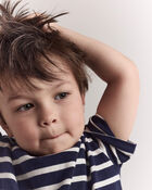 Toddler Striped Short-Sleeve Relaxed Subway Tee - Navy, image 4 of 6 slides
