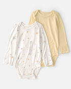 Baby 2-Pack Constellation Multipack Bodysuits - Yellow/Ivory, image 1 of 7 slides