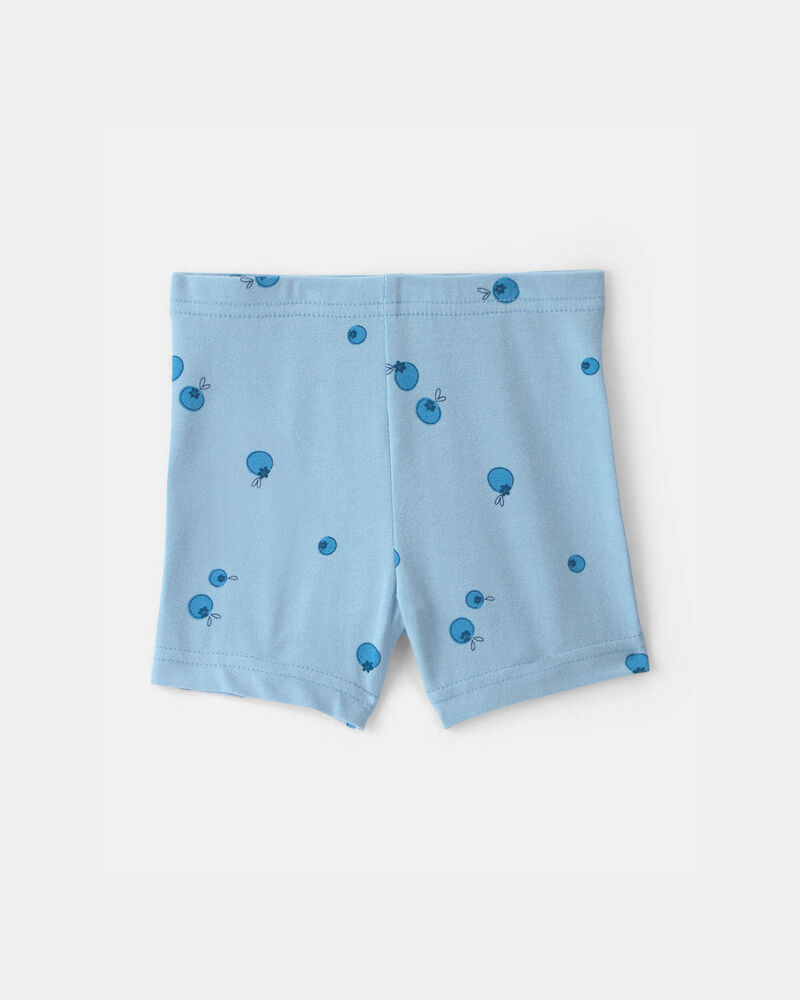 B&eacute;b&eacute; fille - Short de cycliste &agrave; imprim&eacute; bleuet - Bleu, image 2 sur 3 diapositives