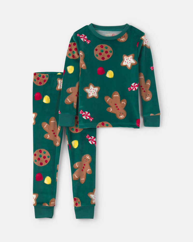 B&eacute;b&eacute; - Pyjama ajust&eacute; 2 pi&egrave;ces en DreamPlush &agrave; motif pain d&rsquo;&eacute;pice de No&euml;l &ndash; Vert, image 1 sur 2 diapositives
