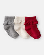 Baby 3-Pack Pointelle Ankle Socks, image 1 of 2 slides