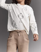 Toddler Neutral Travel Squish Character Long-Sleeve Graphic Tee - Cream, image 3 of 7 slides