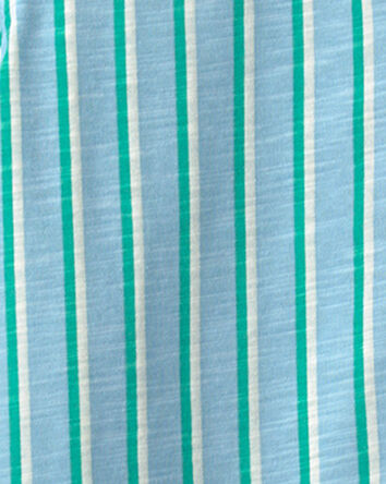 Boys Striped Short-Sleeve Button-Down Shirt - Blue, 
