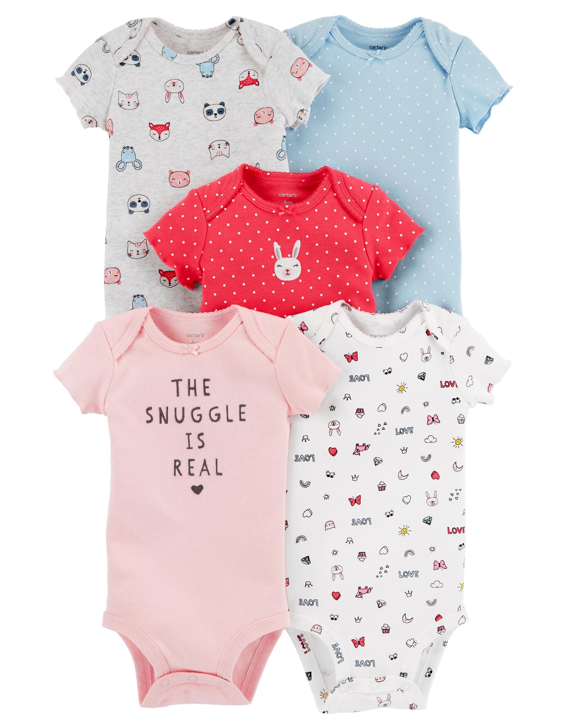 Carters 5-Pack Short-Sleeve Tees for Boys//Girls Size 12M