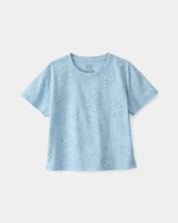 Tout-petit fille - Haut &agrave; motif floral coccinelle - Bleu, 