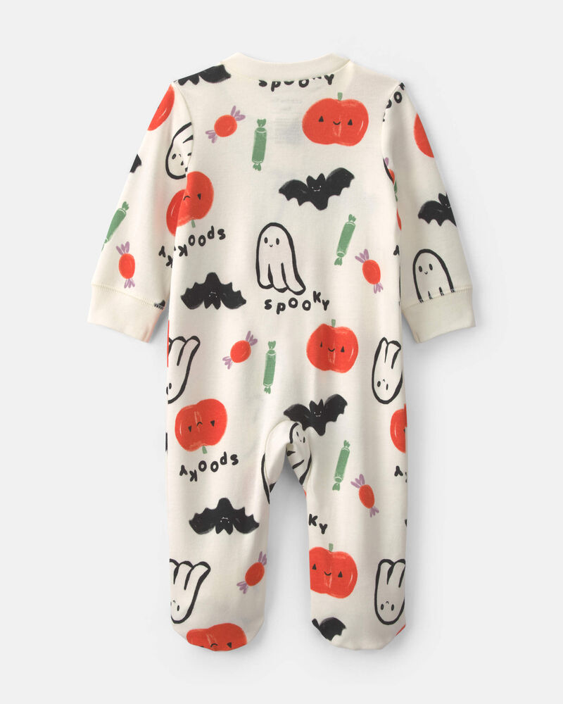 B&eacute;b&eacute; - Grenouill&egrave;re 100 % coton avec fermeture &agrave; glissi&egrave;re double sens &agrave; th&egrave;me d&rsquo;Halloween &ndash; Cr&egrave;me, image 2 sur 4 diapositives