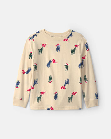 Boys Christmas Dog Long-Sleeve Tee - Cream, 
