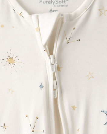 B&eacute;b&eacute; - Grenouill&egrave;re PurelySoft &agrave; fermeture &agrave; glissi&egrave;re 2 sens, constellation - Cr&egrave;me, 