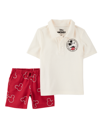 Toddler 2-Piece Mickey Mouse Polo Shirt & Short Set, 
