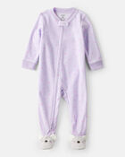 Baby Girl Koala & Heart Loose Fit 1-Piece Pyjamas - Purple, image 1 of 4 slides