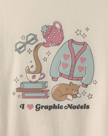 Girls Graphic Novels Long-Sleeve Graphic Tee - Cream, 