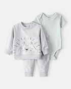 Baby 3-Piece Lion Little Cardigan Set, image 1 of 4 slides