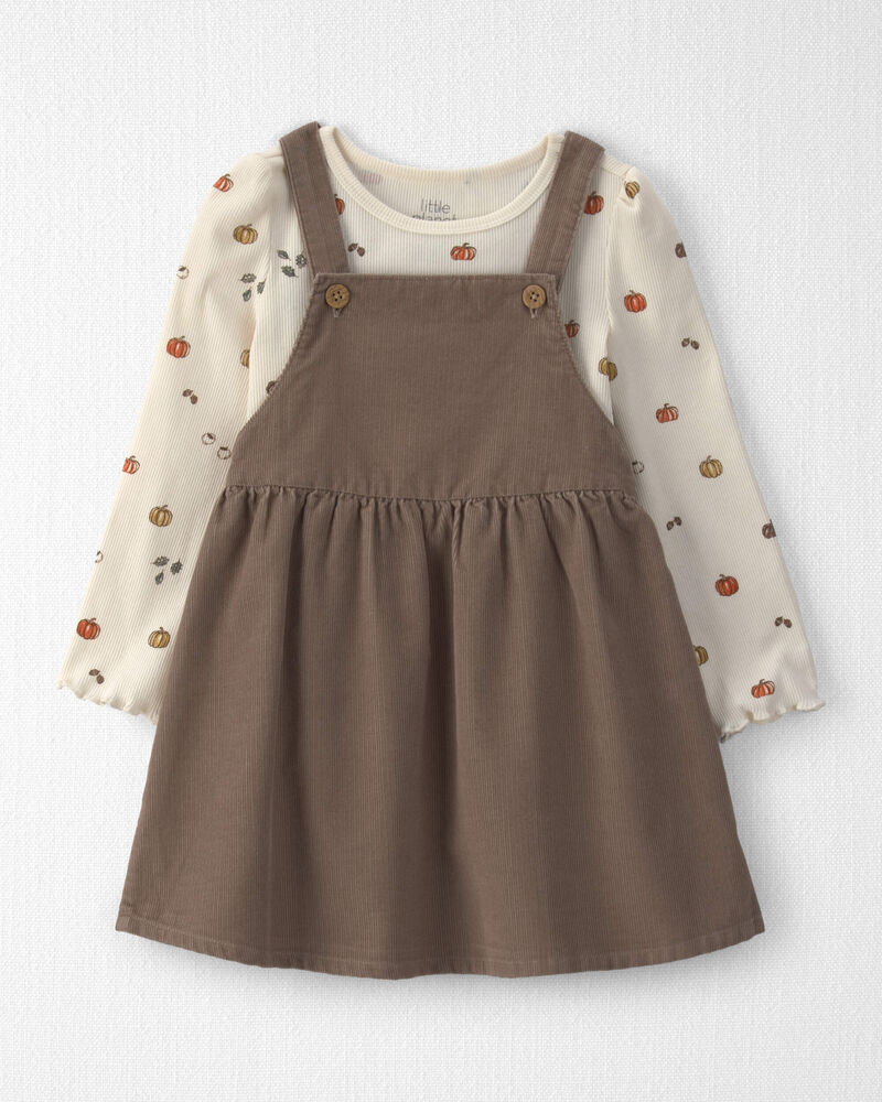 Toddler Girl 2-Piece Organic Cotton Corduroy Jumper Set, image 1 of 7 slides