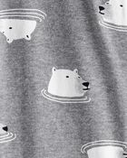 Toddler Boy Polar Bear Cotton Snug Fit Footie 1-Piece Pyjamas - Grey, image 2 of 4 slides