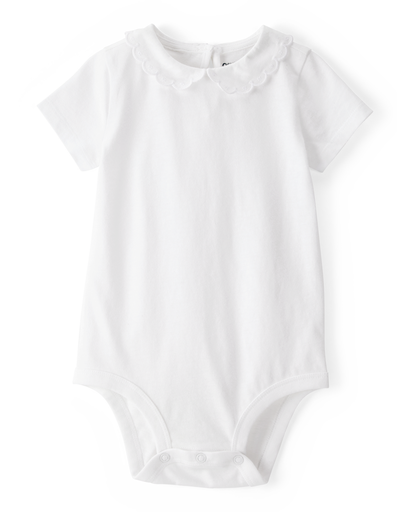 Baby Scalloped Peter Pan Collar Bodysuit, image 1 of 5 slides