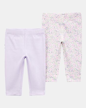 Baby Girl Floral 2-Pack Pants, 