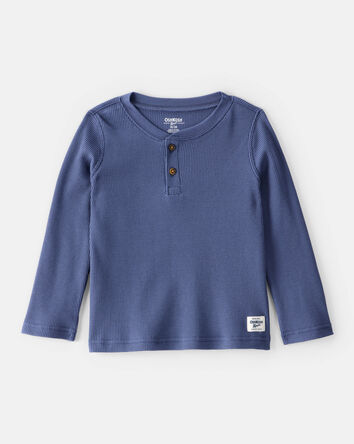 Toddler Boy Long-Sleeve Henley T-Shirt - Blue, 
