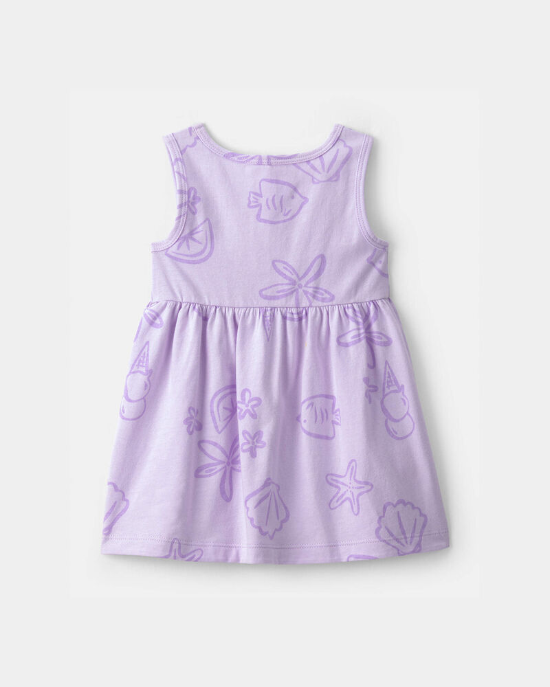 B&eacute;b&eacute; fille - Robe sans manches &agrave; motif vie marine - Mauve, image 2 sur 3 diapositives