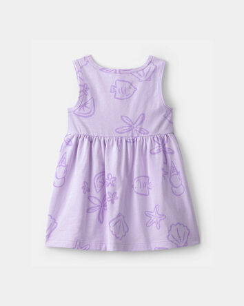 Baby Girl Sea Animal Sleeveless Dress - Purple, 