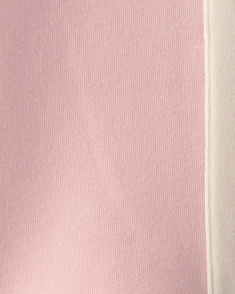 Toddler Girl 2-Piece Bow Fleece Long-Sleeve Top & Pant Set - Pink/Cream, image 4 of 5 slides