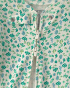 Baby Girl Sea Life 100% Cotton 1-Piece Pyjama - Green, image 2 of 4 slides