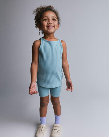 Toddler Girl Brooklyn Bike Shorts - Pale Blue, 