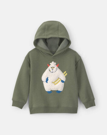 Tout-petit gar&ccedil;on &ndash; Chandail &agrave; capuchon en molleton &agrave; motif yeti &ndash; Vert olive, 