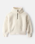 Toddler Girl DayDream Fleece Quarter-Zip Pullover Sweatshirt - White, image 1 of 3 slides