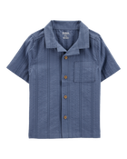 Toddler Seersucker Button-Down Shirt - Blue, image 1 of 4 slides