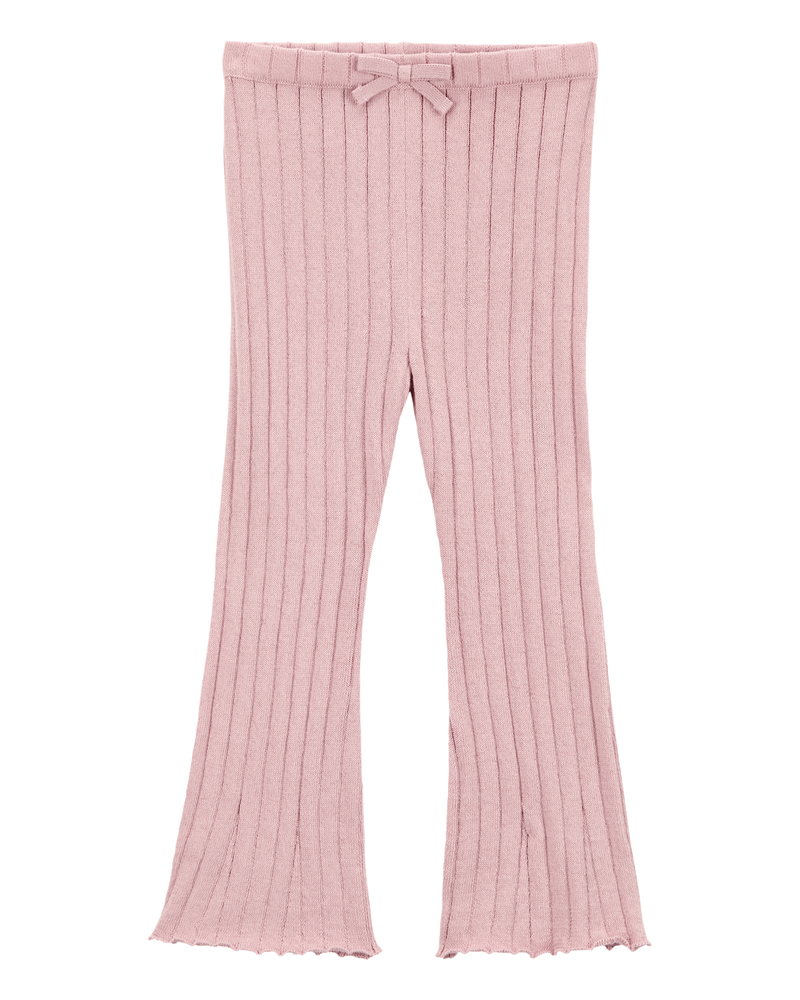 Bébé Pantalon évasé en tricot côtelé - Rose, image 1 sur 4 diapositives
