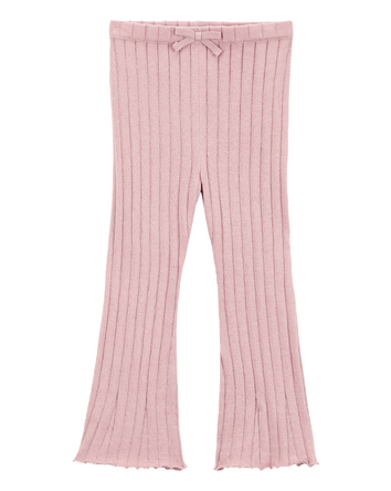 Bébé Pantalon évasé en tricot côtelé - Rose, 