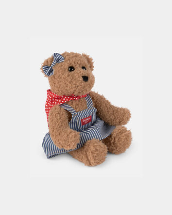 Ourson en peluche Tosh B&rsquo;gosh avec jupe-salopette &agrave; rayures hickory, 
