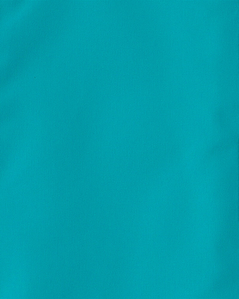 Girls Solid Midweight Fleece Lined  Jacket- Aqua, image 3 of 3 slides