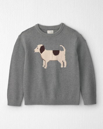 Jeune - Chandail en tricot de coton biologique &agrave; motif chien, 