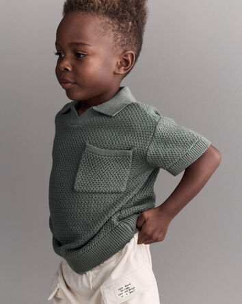 Toddler Boy Johnny Collared Polo - Olive, 