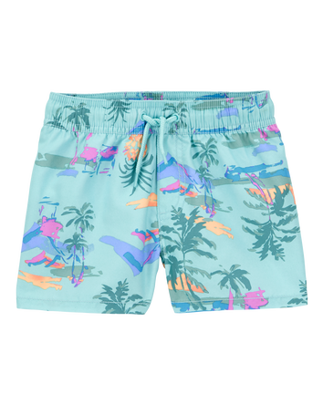Toddler Tropical-Print Pull-On Swim Trunks, 