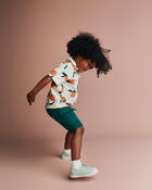 Toddler Boy Button-Down Short-Sleeve Shirt in Clementine Grove Print - Cream, image 5 of 6 slides