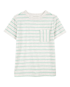 Kid Striped Short-Sleeve Pocket Tee- Grey, image 1 of 3 slides