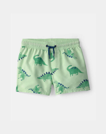 Toddler Boy Dinosaur Swim Trunks - Green, 