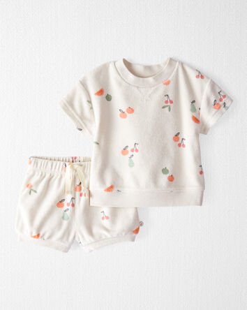 Bébé Ensemble 2 pièces fabriqué à partir de coton biologique à motifs de fruits, 