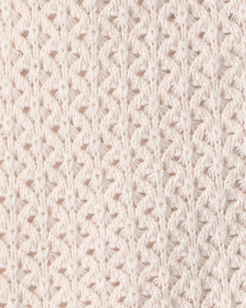 Baby Girl Organic Cotton Sweater Romper in Cream, image 3 of 4 slides